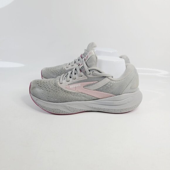 Brooks Women's Gray Pink Adrenaline GTS 24 Mesh Athletic Running Shoes Size 8.5 - Picture 2 of 7